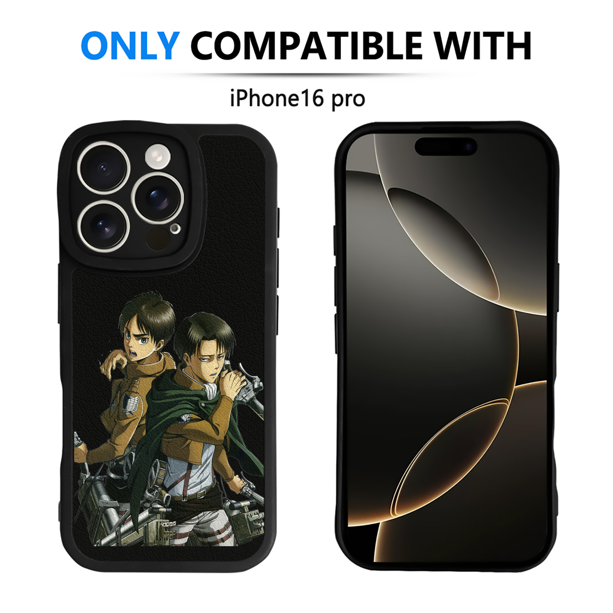 （画像用） 進撃の巨人 リヴァイ·アッカーマン Attack on Titan Levi Ackerman 【iPhone 16シリーズ対応】シリコンスマホケース（レザー調） 材質：シリコン